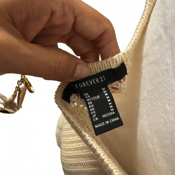 Forever 21 Tan Sleeveless Knit Sheer Cover up - Picture 4 of 5